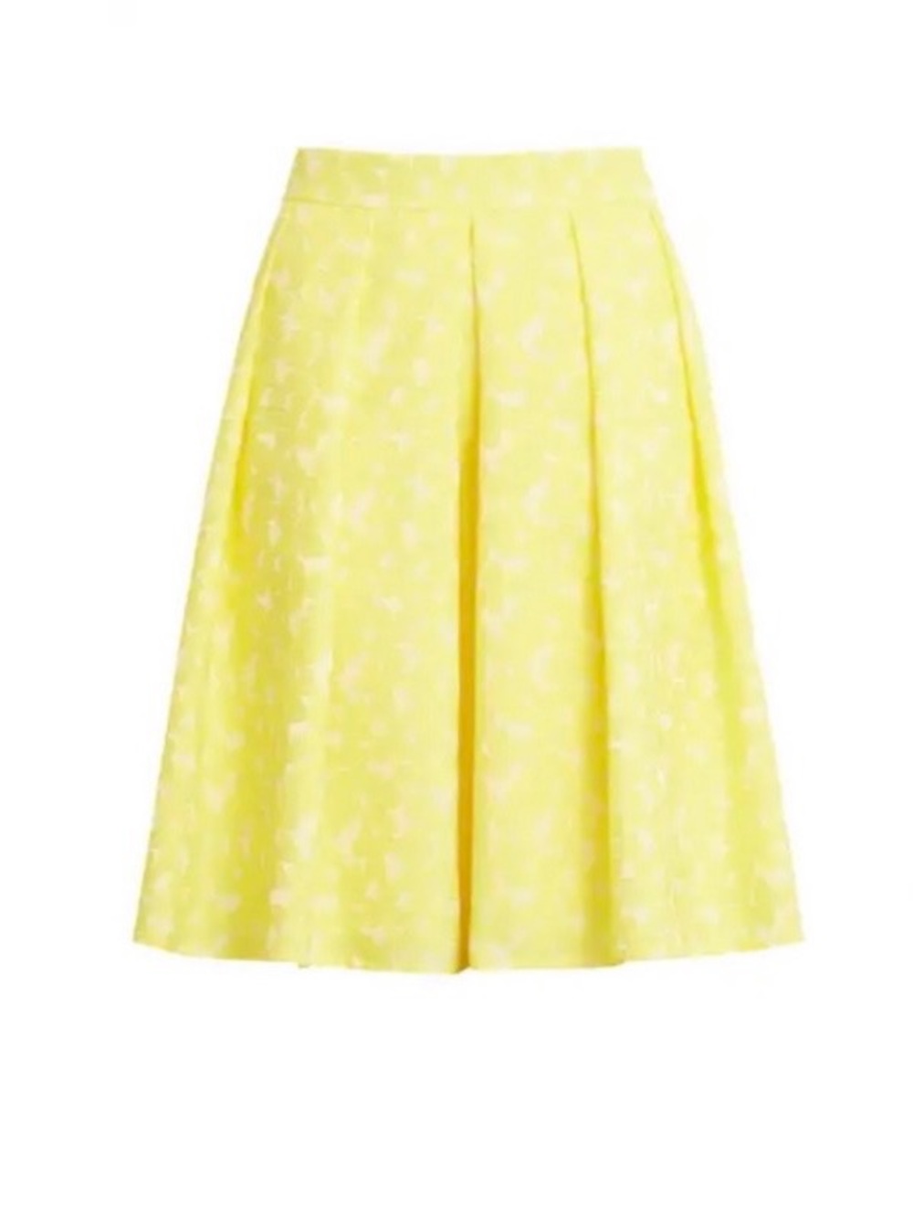 Halogen® × Atlantic-Pacific Jacquard Pleat Skirt, Medium, YELLOW LIGHT
